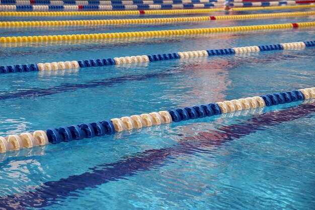 Dividers of paths in the big outdoor swimming pool