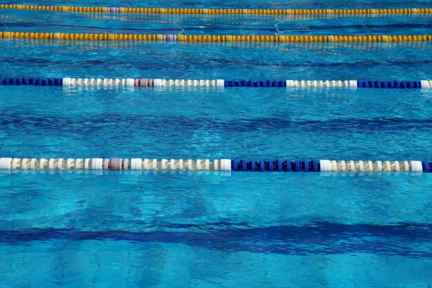 Dividers of paths in the big outdoor swimming pool