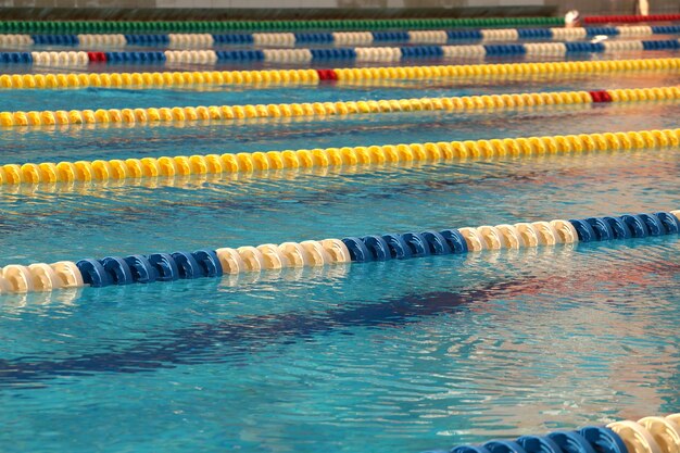 Dividers of paths in the big outdoor swimming pool