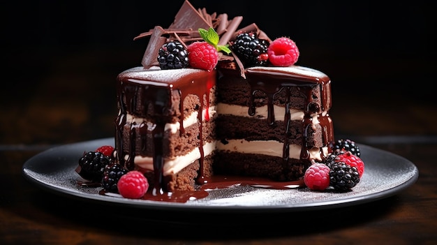 Divine Decadence Beautifully Presented Chocolate Cake Dessert