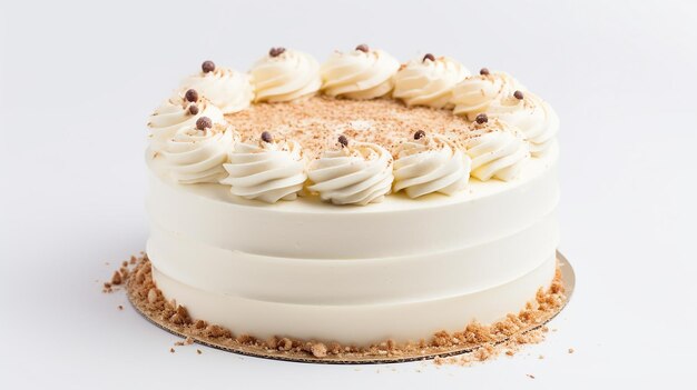 Фото Божественное удовольствие ванильный торт на белом фоне