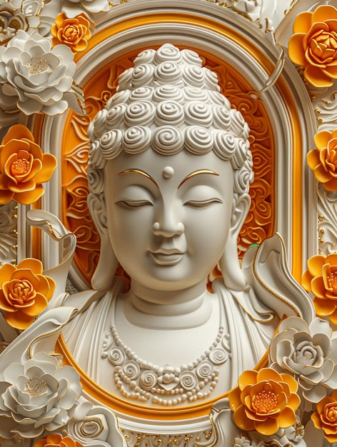 写真 神聖な恵み 仏陀の祝福は やかなジェスチャーを通して流れます