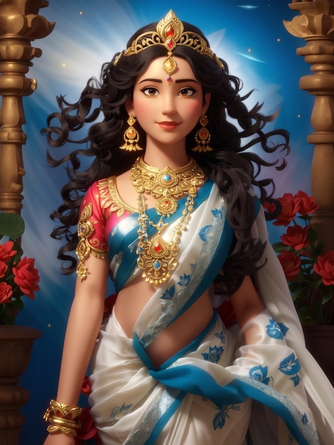 The Divine Splendor of Goddess Sita A Breathtaking Holographic Masterpiece