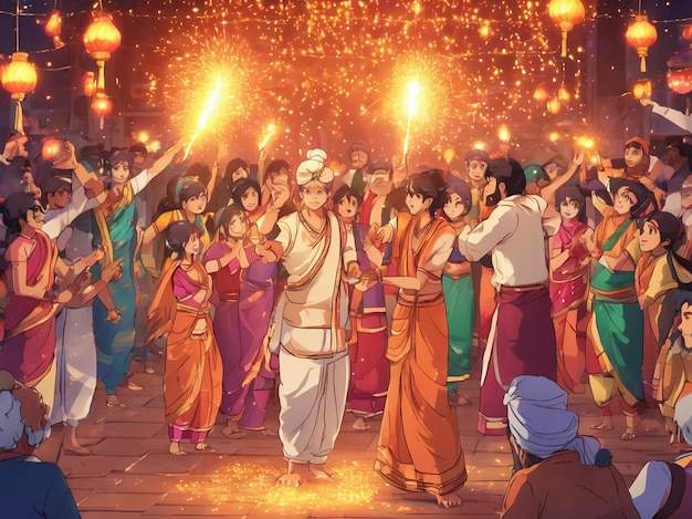 Diwali 2023 images anime Indian Diwali images