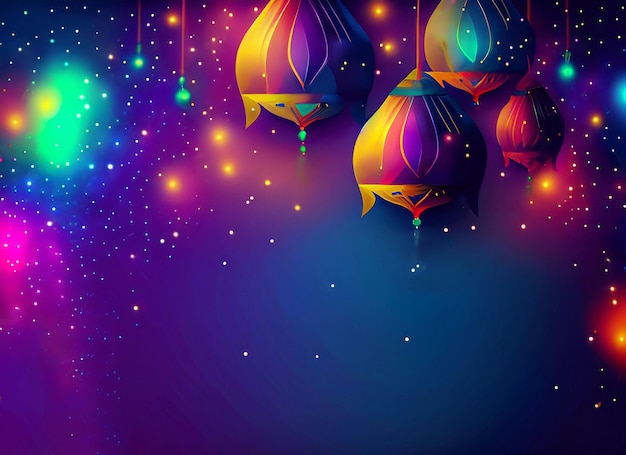 Diwali abstract background with light balls with copy space Diwali Concept