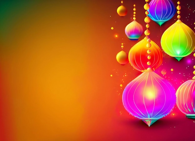 Diwali abstract background with light balls with copy space Diwali Concept