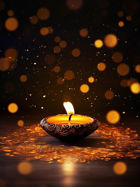 diwali achtergrond met brandende oliekaars diwali festival van licht