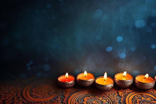 Diwali-achtergrond met diwali-thema aan de muur