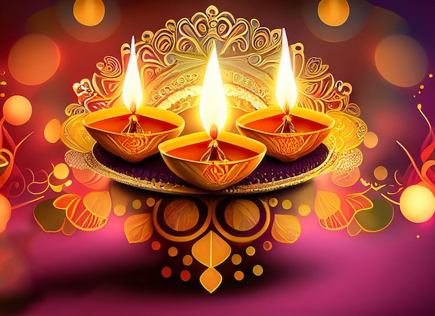 Diwali-achtergrond met diya