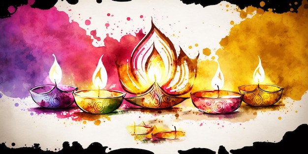 diwali aquarel achtergrond