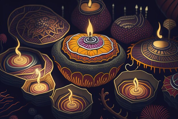 diwali background lamp