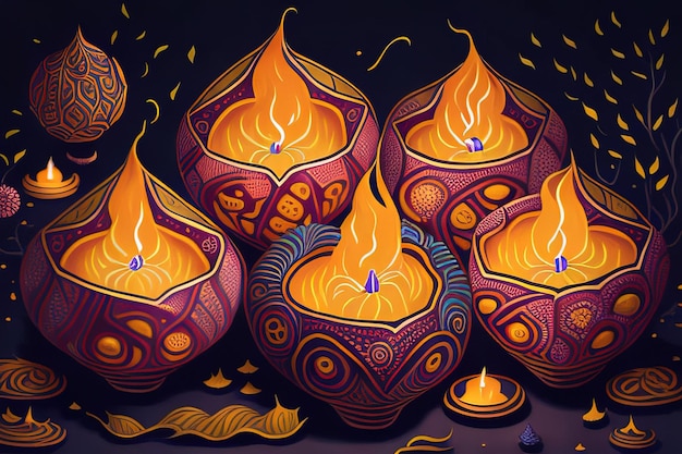 diwali background lamp