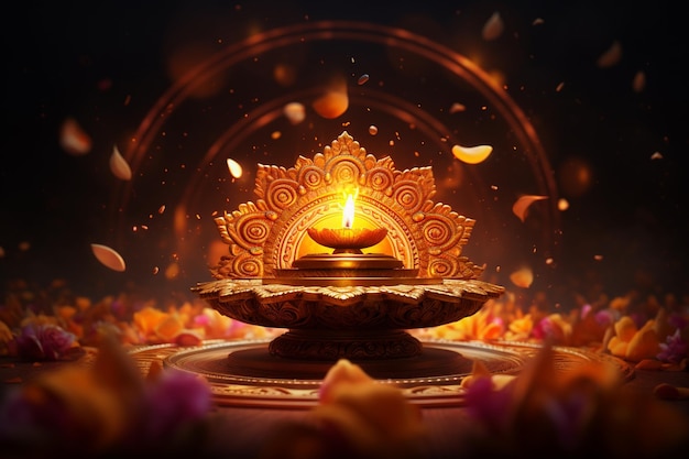 Photo diwali background poster with cultural symbols and 00163 00