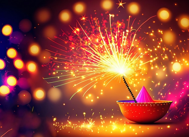 Photo diwali background with colorful