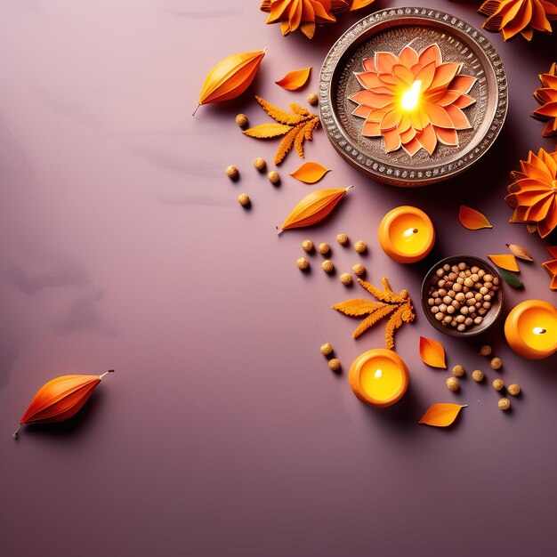 Photo diwali background with copy space