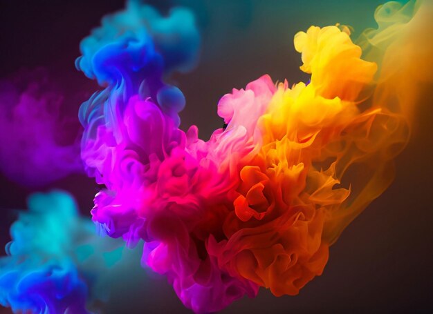 Diwali background with flower with colorful smoke