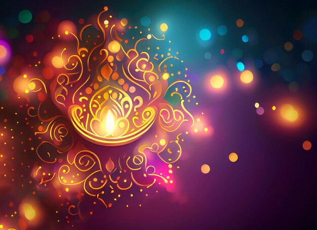 Photo diwali background with light