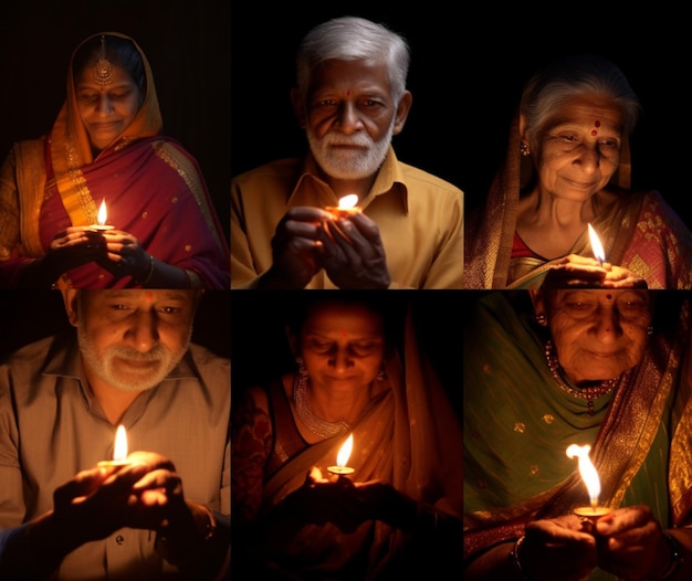 Foto benedizioni di diwali dagli anziani