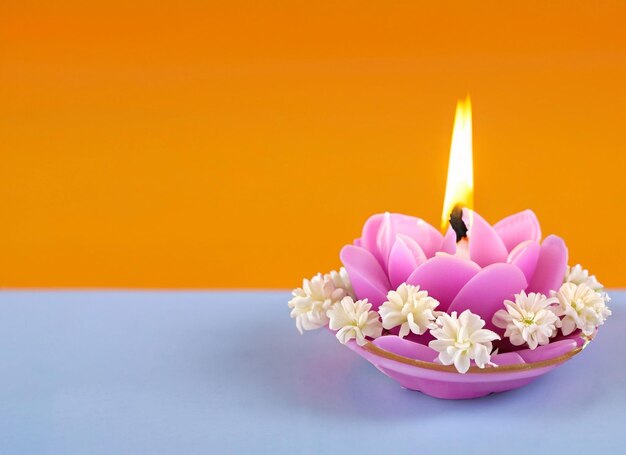 Diwali candle flower