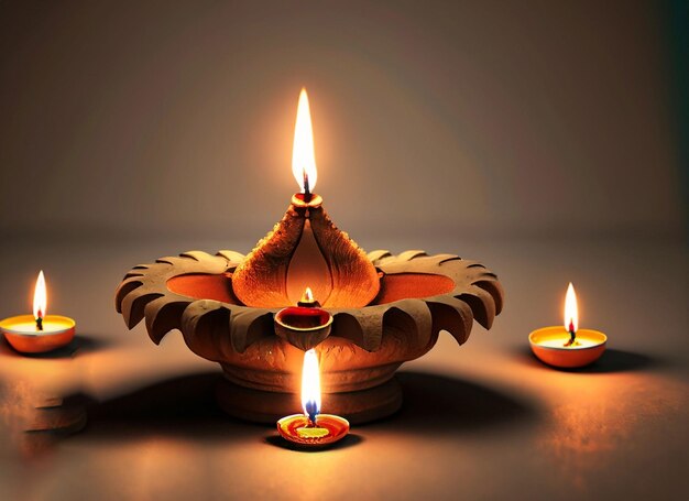 Diwali candle flower
