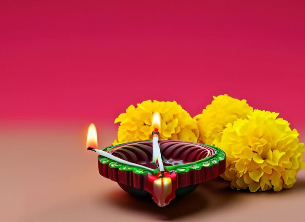 Diwali candle flower