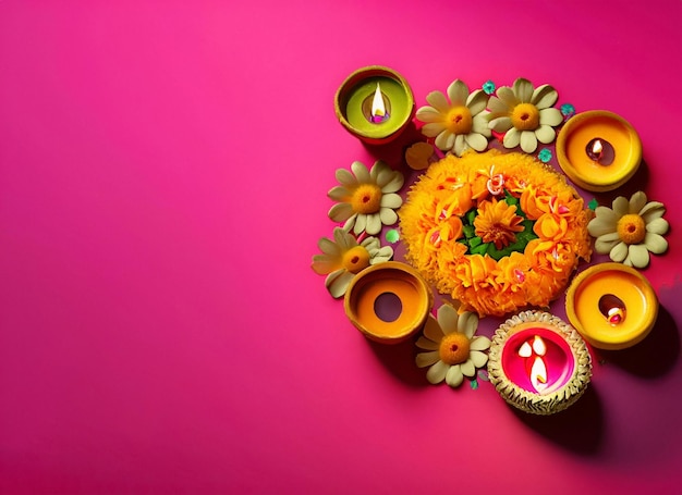 Diwali candle flower