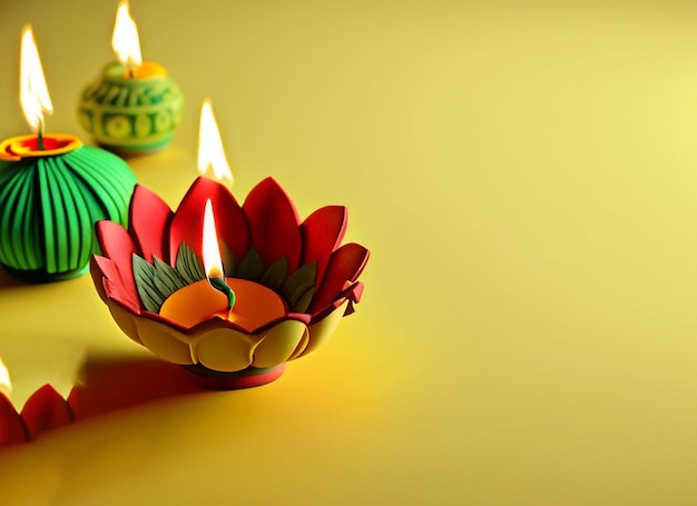 Diwali candle flower