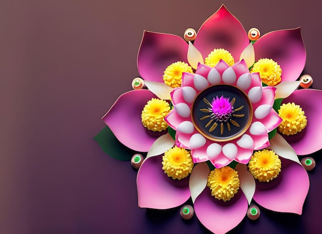 Diwali candle flower