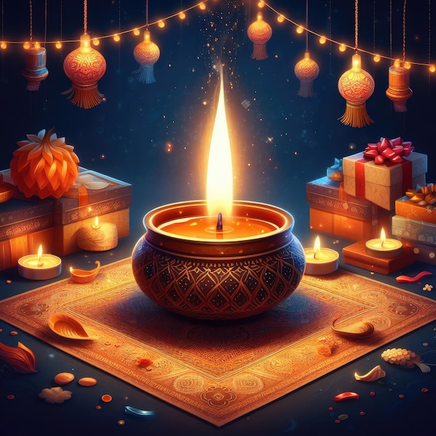 Diwali candles background indian festival background