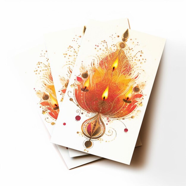 Photo diwali cards with white background high quality