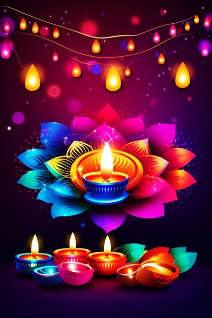 Diwali celebration colorful lights background