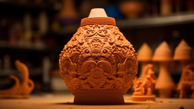 Diwali celebration festive diwali clay lamps