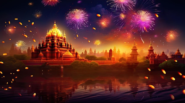 Diwali celebration fireworks illustration