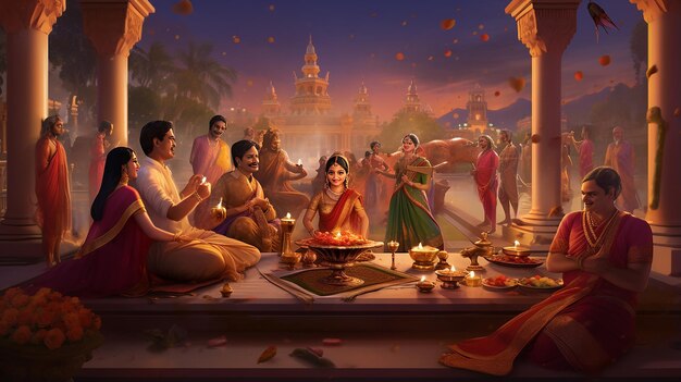 Foto celebrazione di diwali ad alta risoluzione 8k