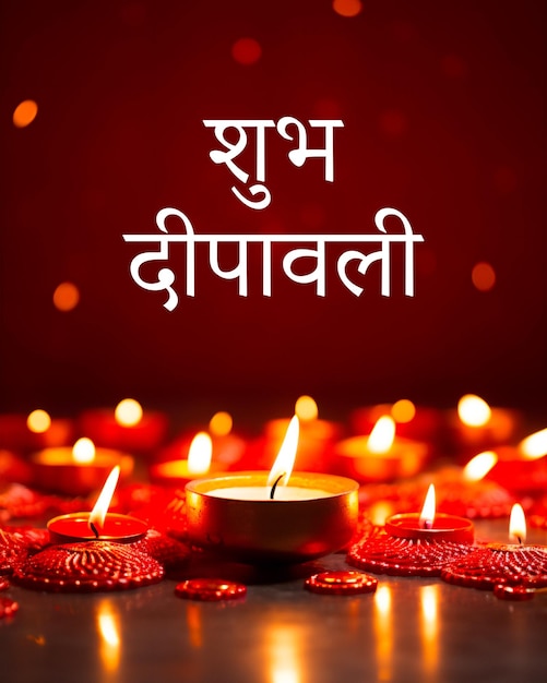 Diwali celebration Shubh Deepavali candle banner