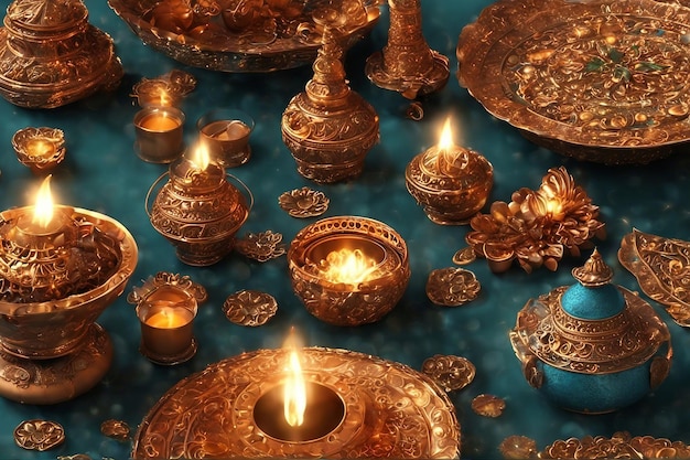 Diwali dag diyas viering