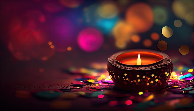 Diwali de triomf van licht en vriendelijkheid Hindoeïstisch lichtfestival feest Diya olielampen 24 oktober