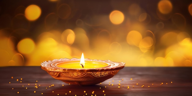 Photo diwali deepavali celebration hindu festival of lights celebration diya oil lamp generative ai