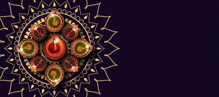 Foto diwali deepavali hindu festival of lights viering india diya olielamp