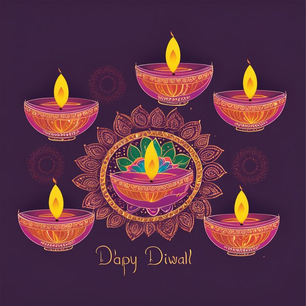 Foto diwali diya per le congratulazioni di diwali