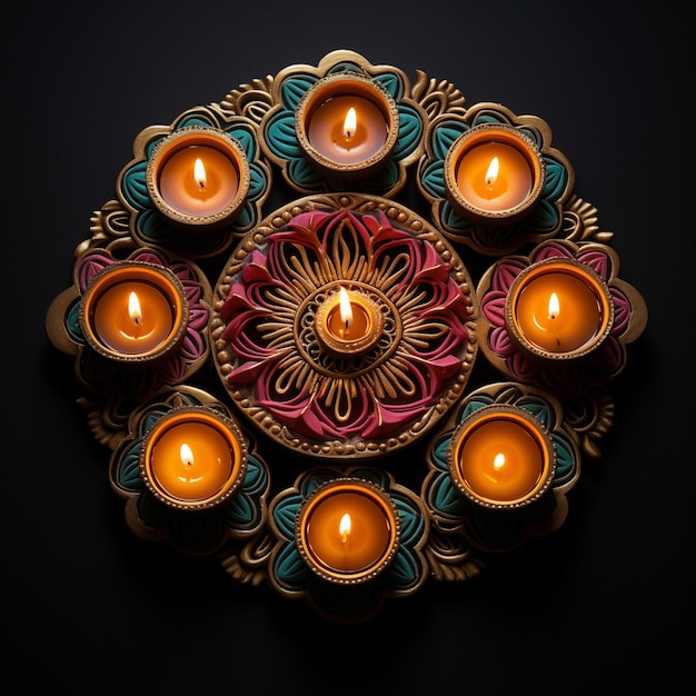 Diwali diya lamps background