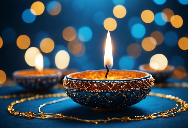 Photo diwali diya or oil lamp festival of lights generative ai