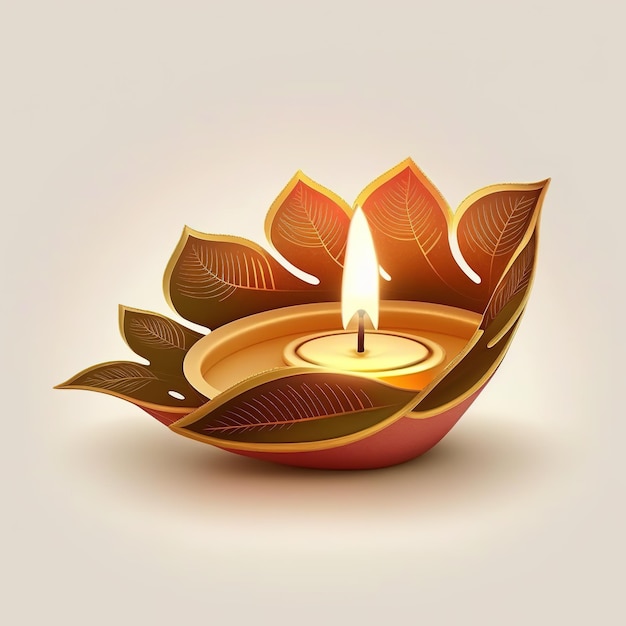 Diwali diya or oil lamp isolated festival of lights Generative ai