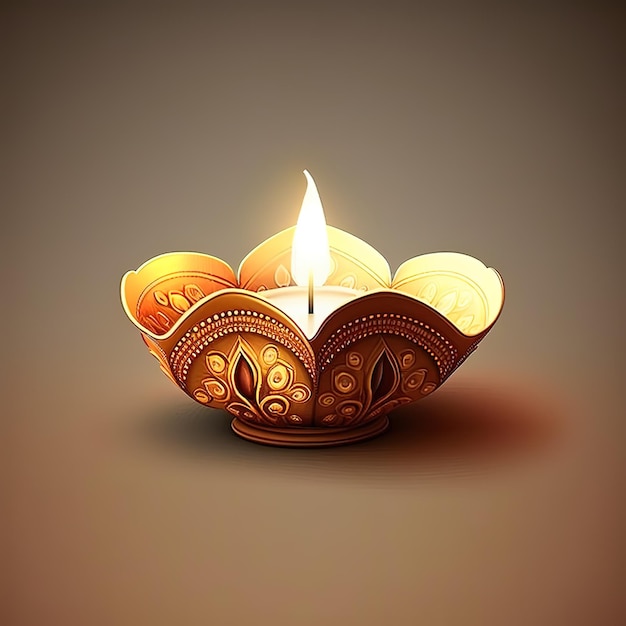 Diwali diya 또는 오일 램프 격리 빛의 축제 Generative ai