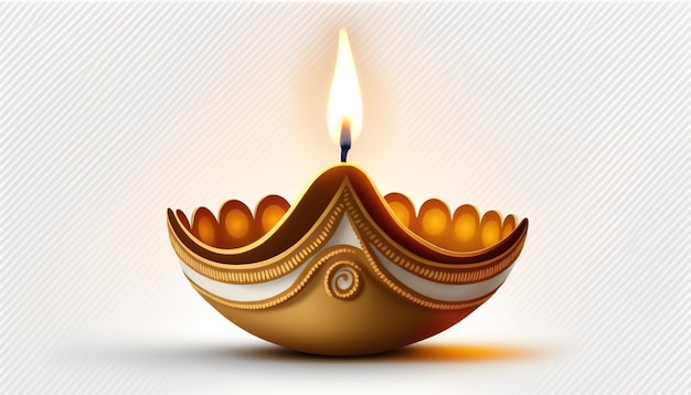 Diwali diya or oil lamp isolated festival of lights Generative ai