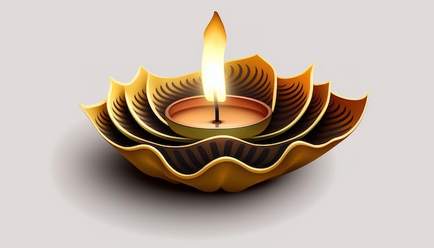 Diwali diya or oil lamp isolated festival of lights Generative ai