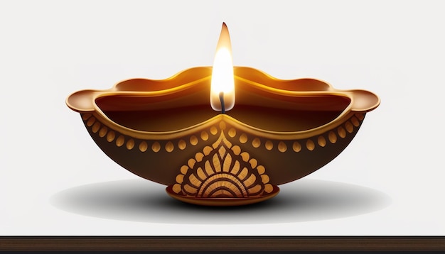 Diwali diya or oil lamp isolated festival of lights Generative ai