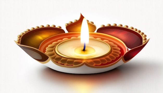 Diwali diya or oil lamp isolated festival of lights Generative ai