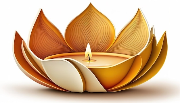 Diwali diya or oil lamp isolated festival of lights Generative ai