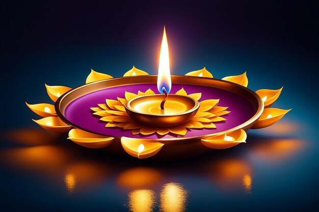 Foto diwali diya o lampada ad olio festival isolato delle luci